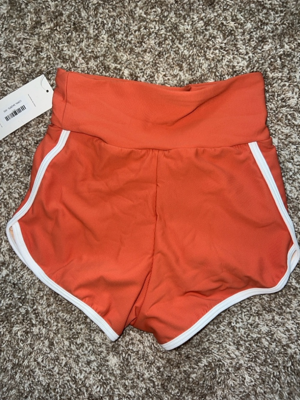 NWT! Geode Women's Coral with White Trim Super flattering! Swim Shorts XXSMALL - Picture 2 of 8